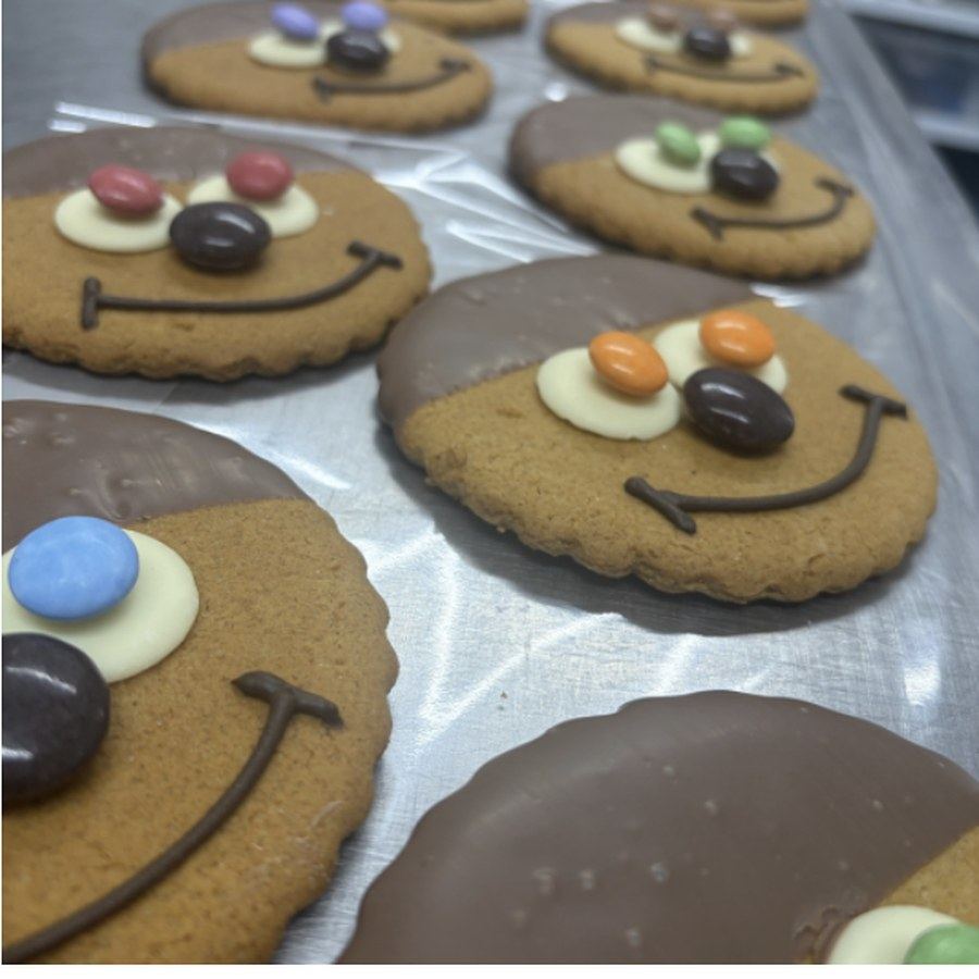 Gingerbread Faces dipped in milk chocolate