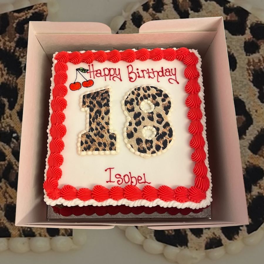 Leopard print 18th birthday cake