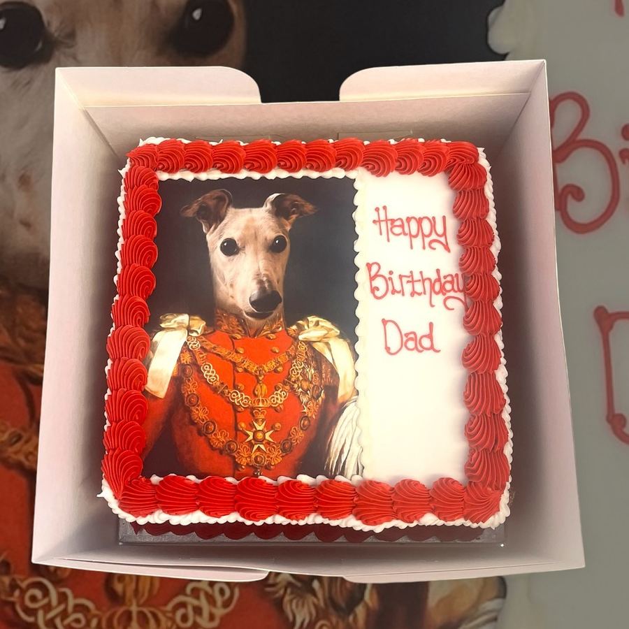 Dog portrait birthday cake for Dad