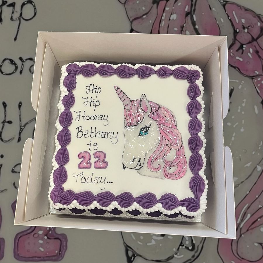 Unicorn 22nd birthday cake