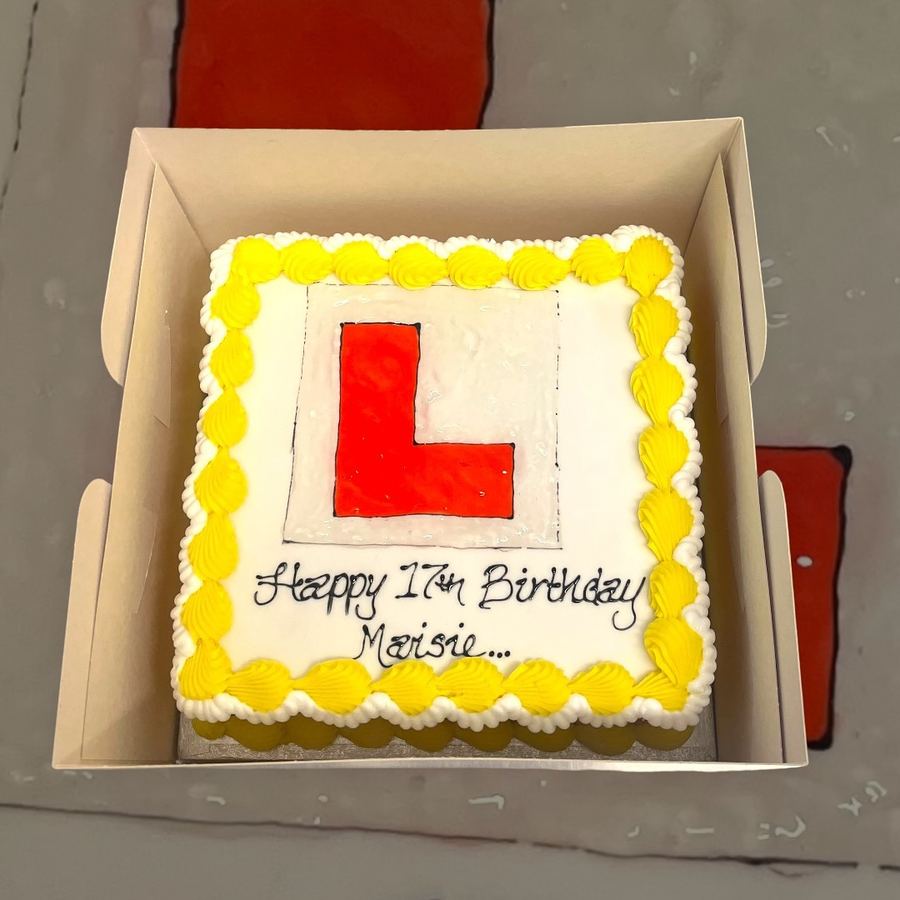 Learner plate 17th birthday cake