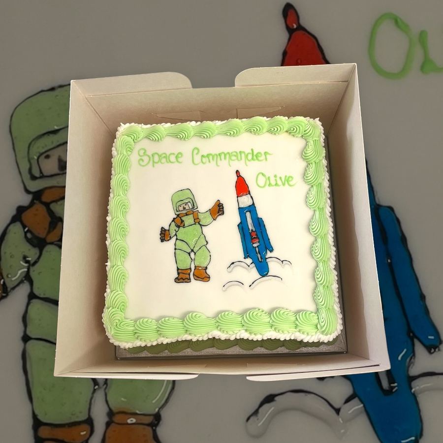 Space rocket birthday cake