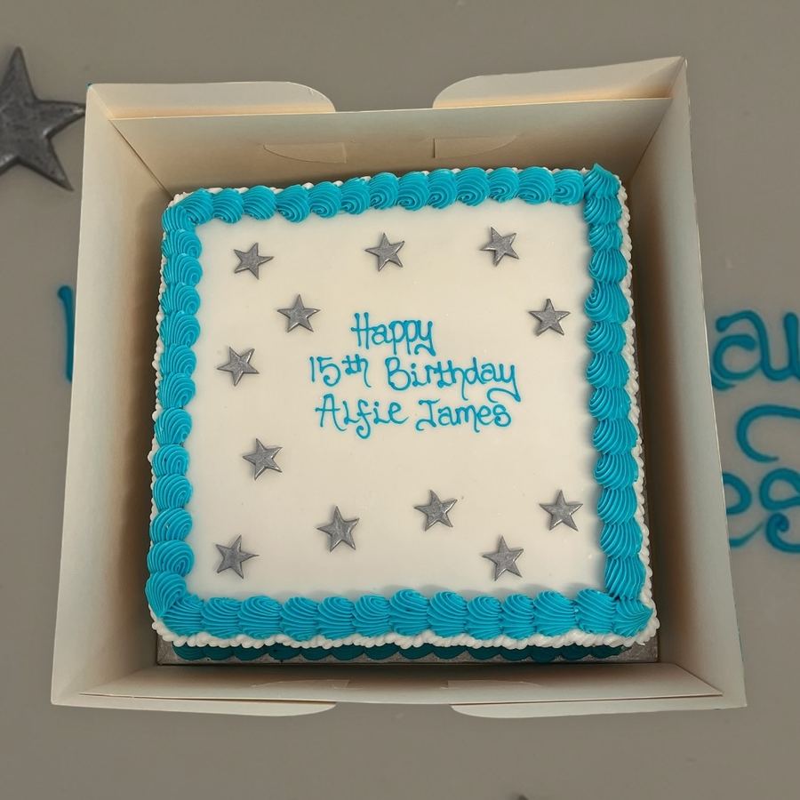 Blue stars birthday cake
