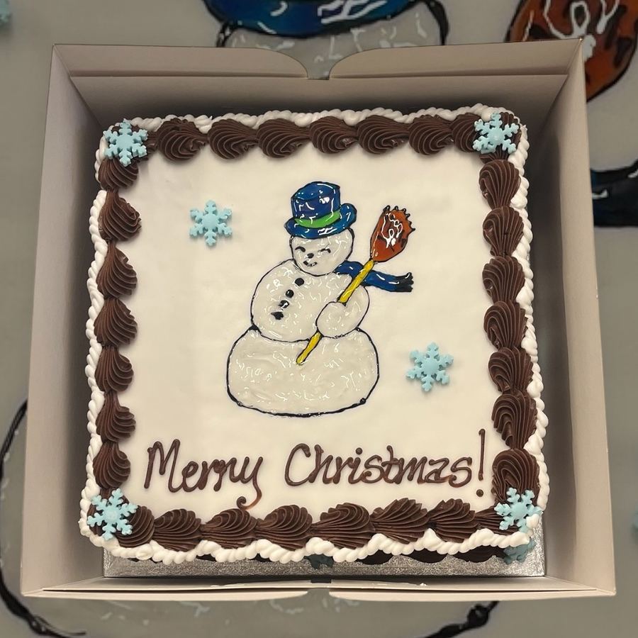 Snowman Merry Christmas cake