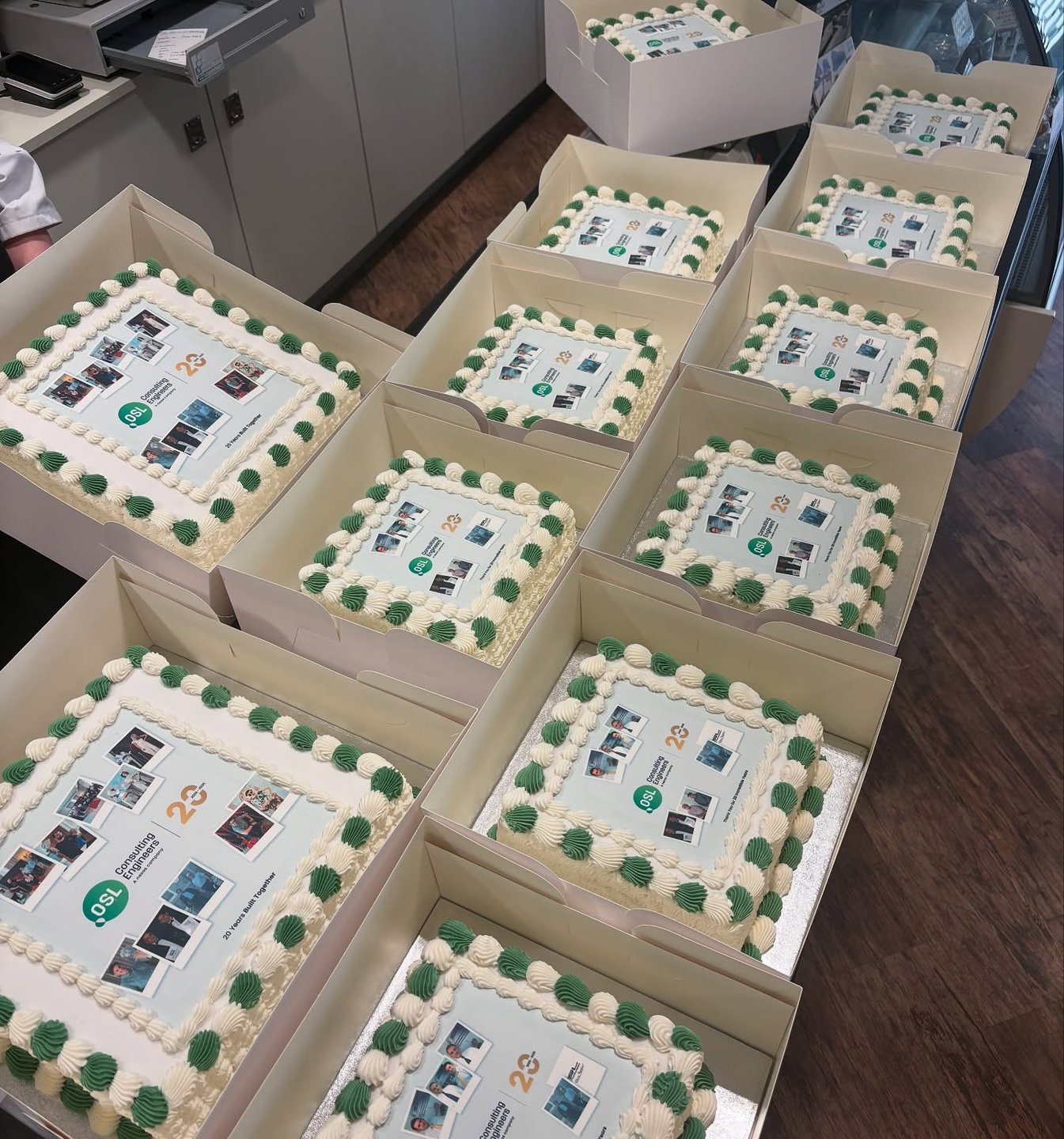 Branded corporate anniversary sheet cakes