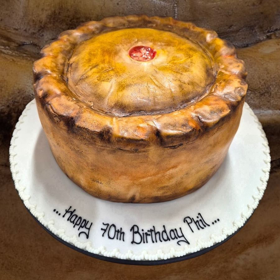 Pork pie 70th birthday cake