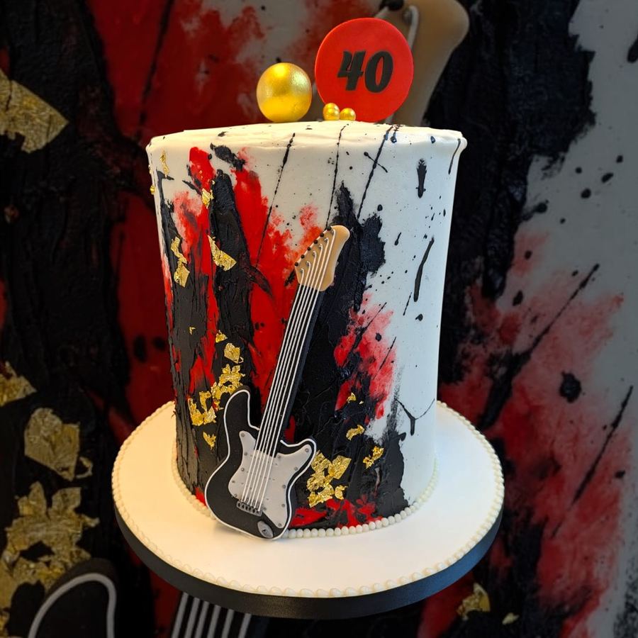 Guitar 40th birthday cake