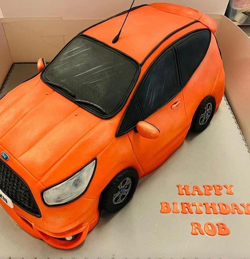 Orange car birthday cake