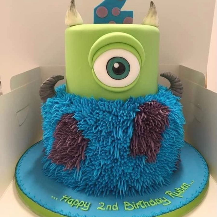 Two-tier monster 2nd birthday cake