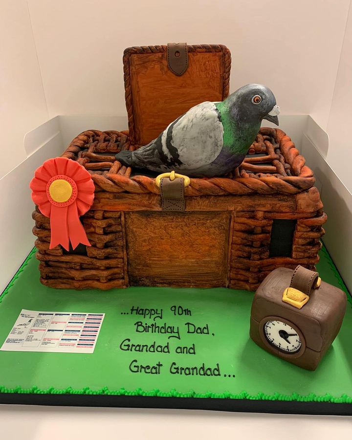 Pigeon basket 90th birthday cake