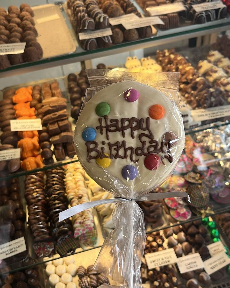 Birthday chocolate lolly with sweets