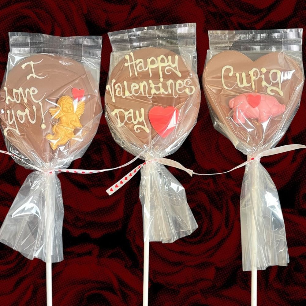 Valentine's chocolate lollies